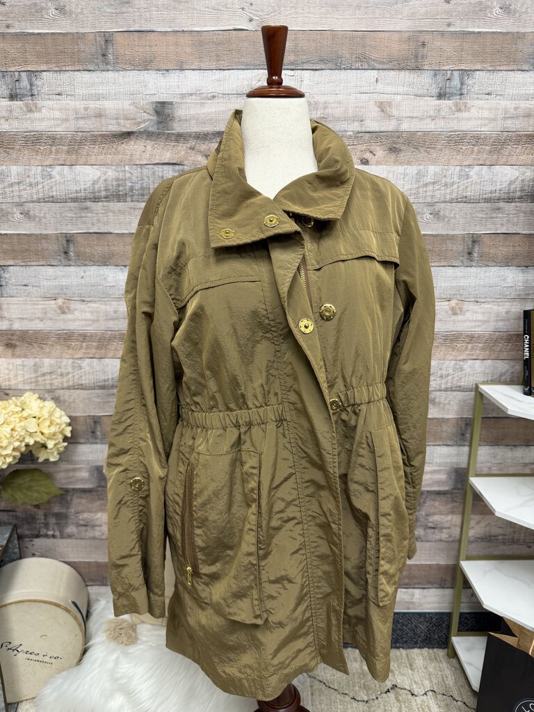 Millard Fillmore brown winter jacket w. gold zippers