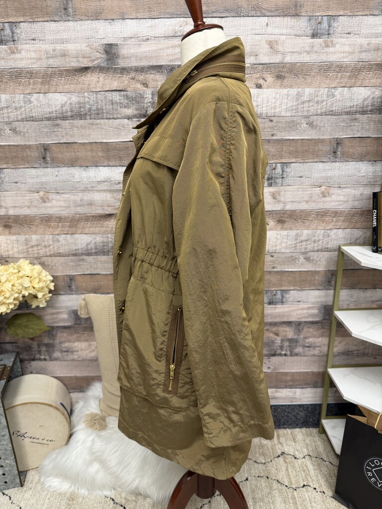 Millard Fillmore brown winter jacket w. gold zippers