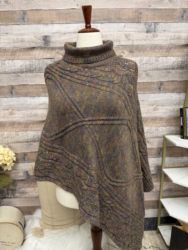 Sundance multi color knit poncho