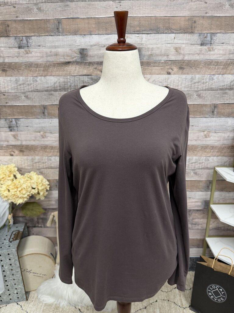 Peruvian Connection brown long sleeve tee