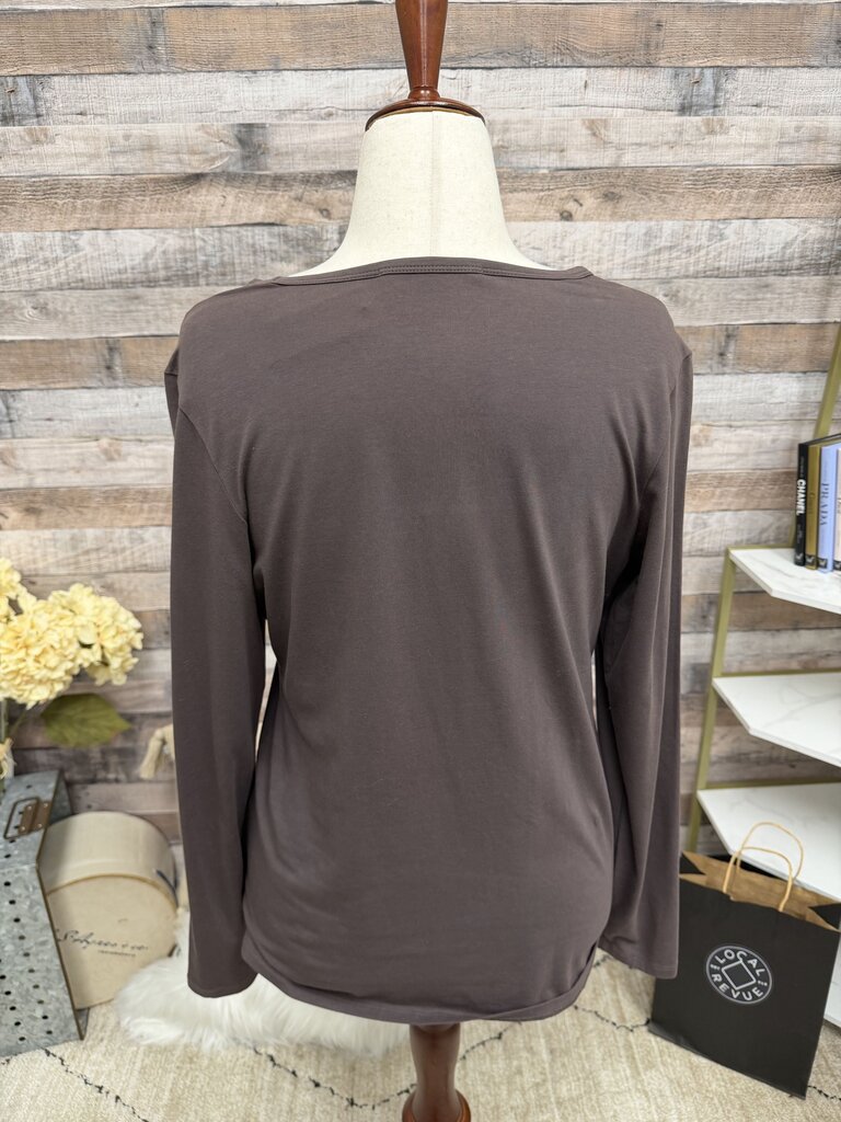 Peruvian Connection brown long sleeve tee