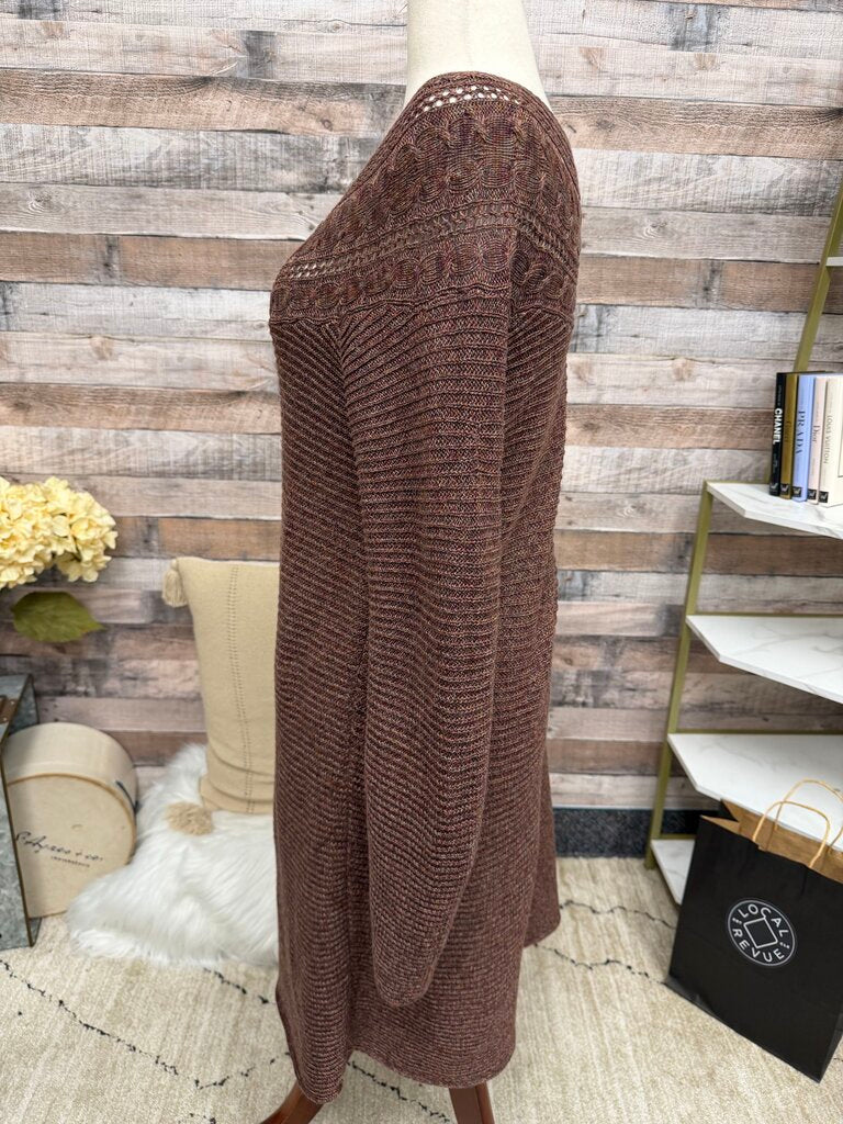 Peruvian Connection brown knit long sleeve dress