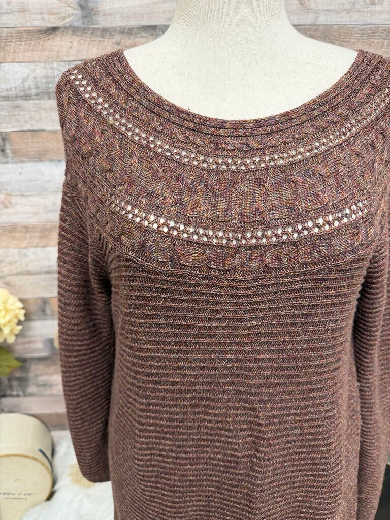 Peruvian Connection brown knit long sleeve dress