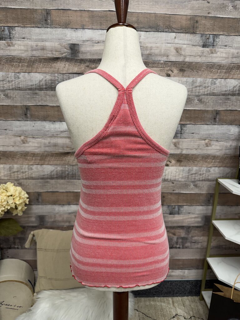 Gap ribbed pink/white stripe tank Gap pink XS women TOPS