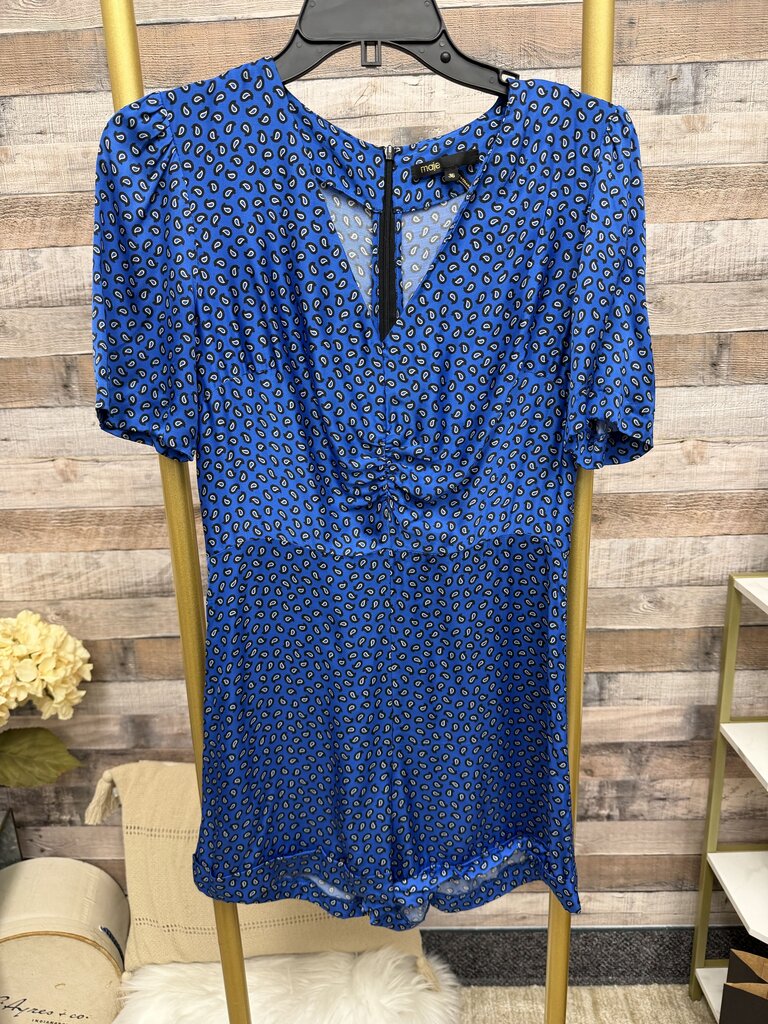 Maje blue patterned silky romper Maje blue 36 women JUMPSUITS/ROMPERS