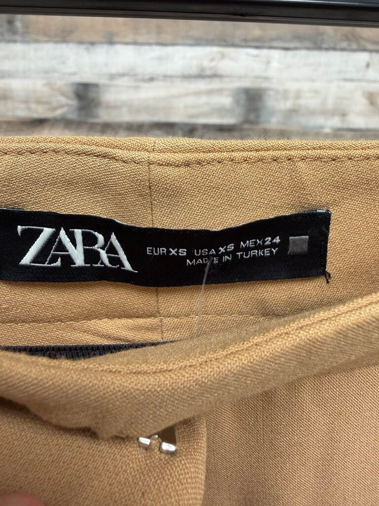 Zara khaki wide leg trousers