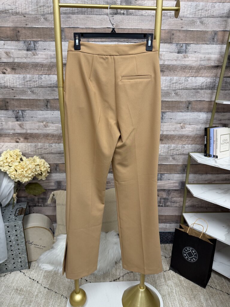 Zara khaki wide leg trousers