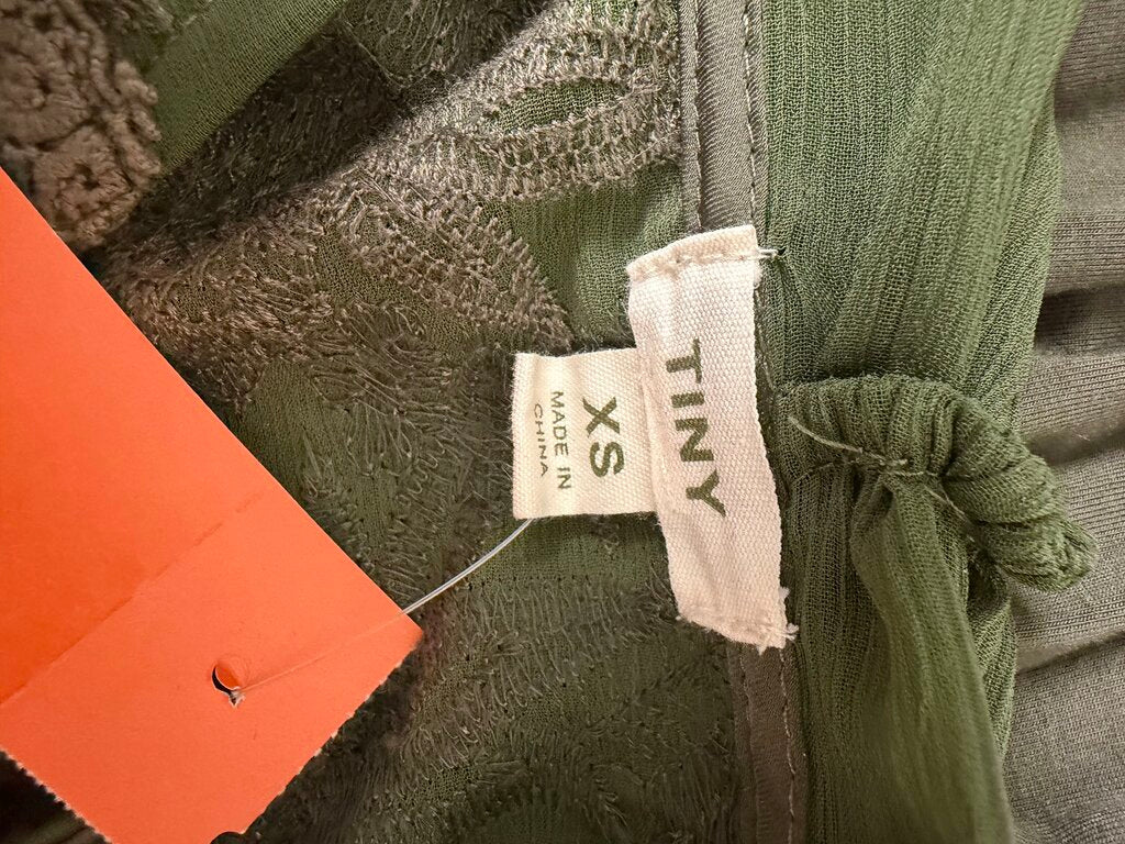 Tiny by Anthro Green Embroidered Tunic Dress W/ Scarf