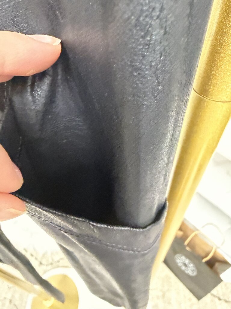 BCBG Black Faux Leather Leggings W/ Pockets