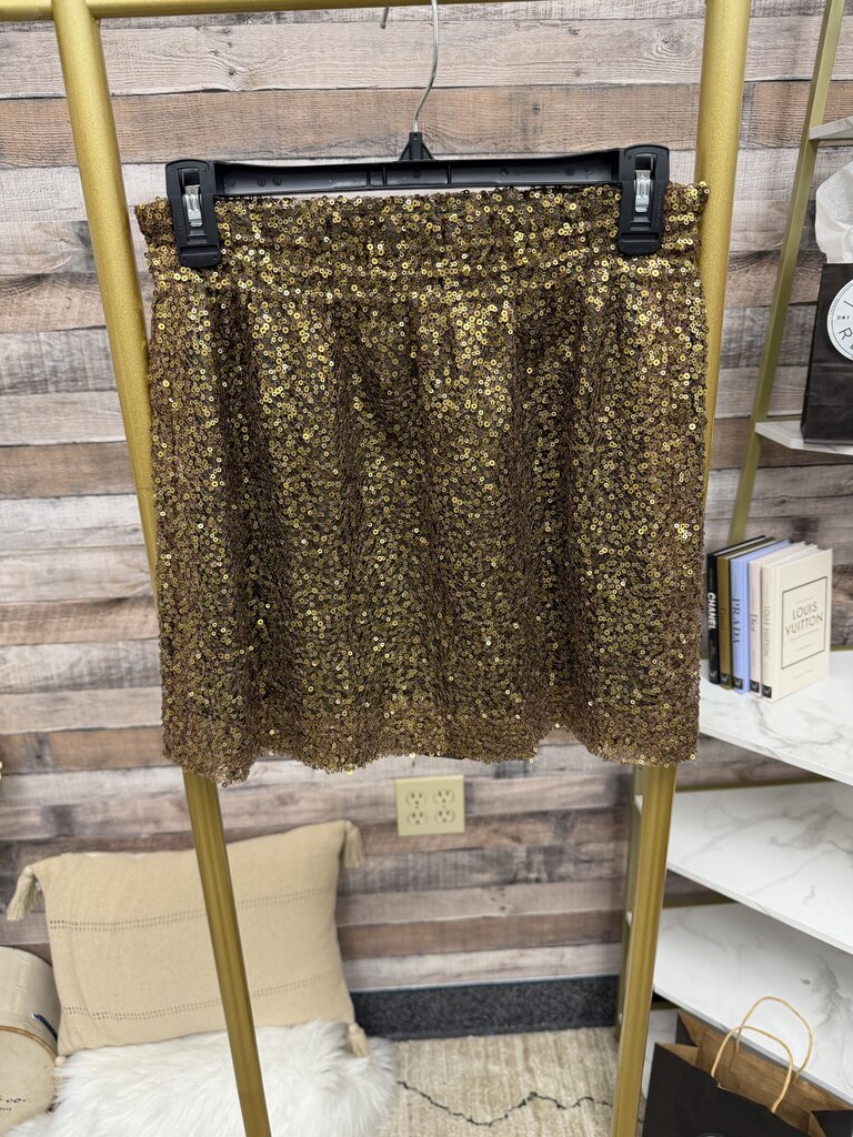 J Crew Gold Sequin Mini Skirt