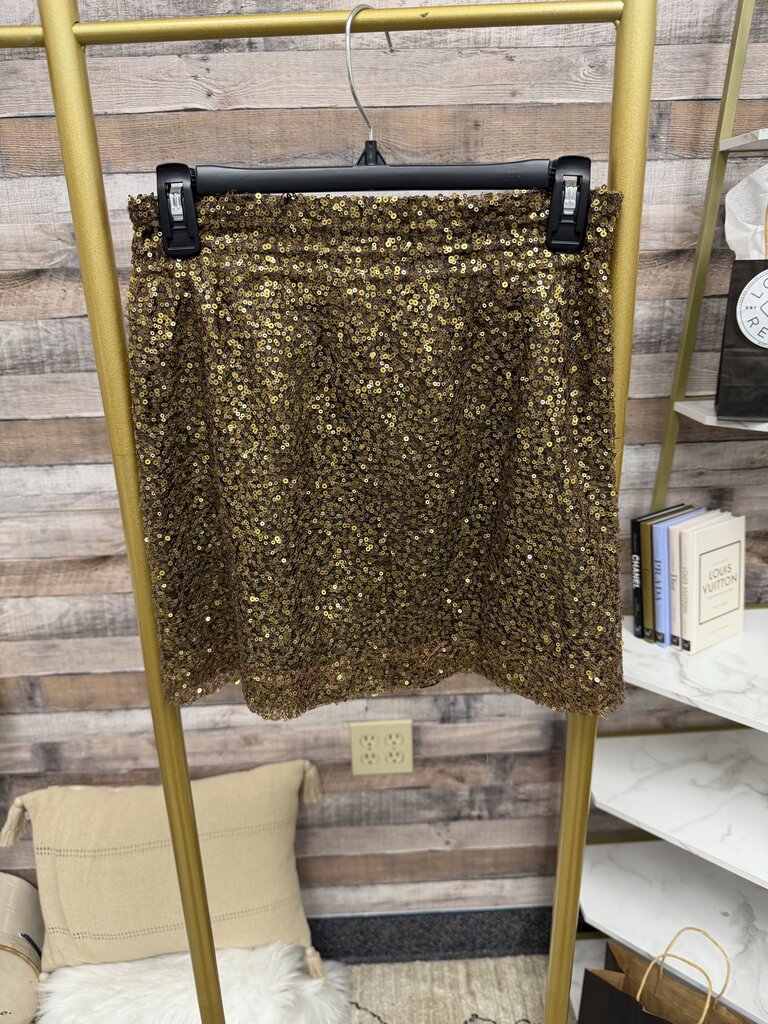 J Crew Gold Sequin Mini Skirt