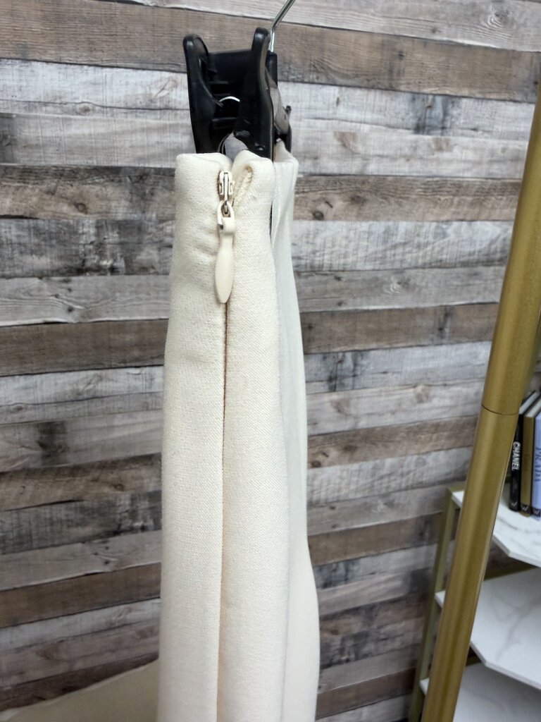 Zara Cream Trousers W/ Ankle Slits NWT