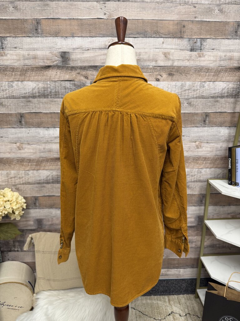 Anthropologie Mustard Corduroy Button Down Shirt