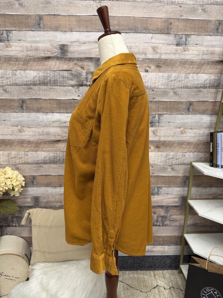 Anthropologie Mustard Corduroy Button Down Shirt