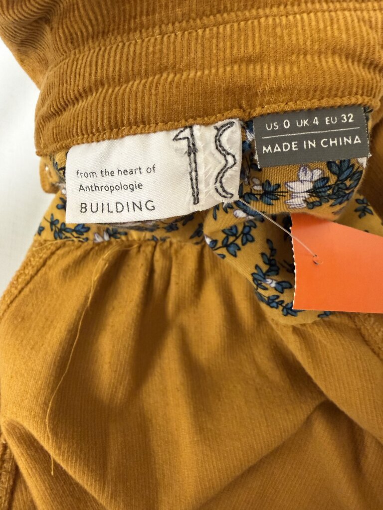 Anthropologie Mustard Corduroy Button Down Shirt