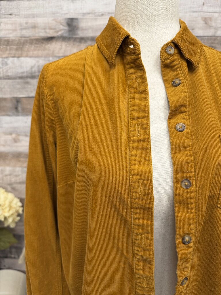 Anthropologie Mustard Corduroy Button Down Shirt