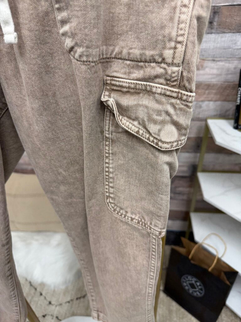 Gap brown drawstring cargo joggers Gap Brown L women JOGGERS