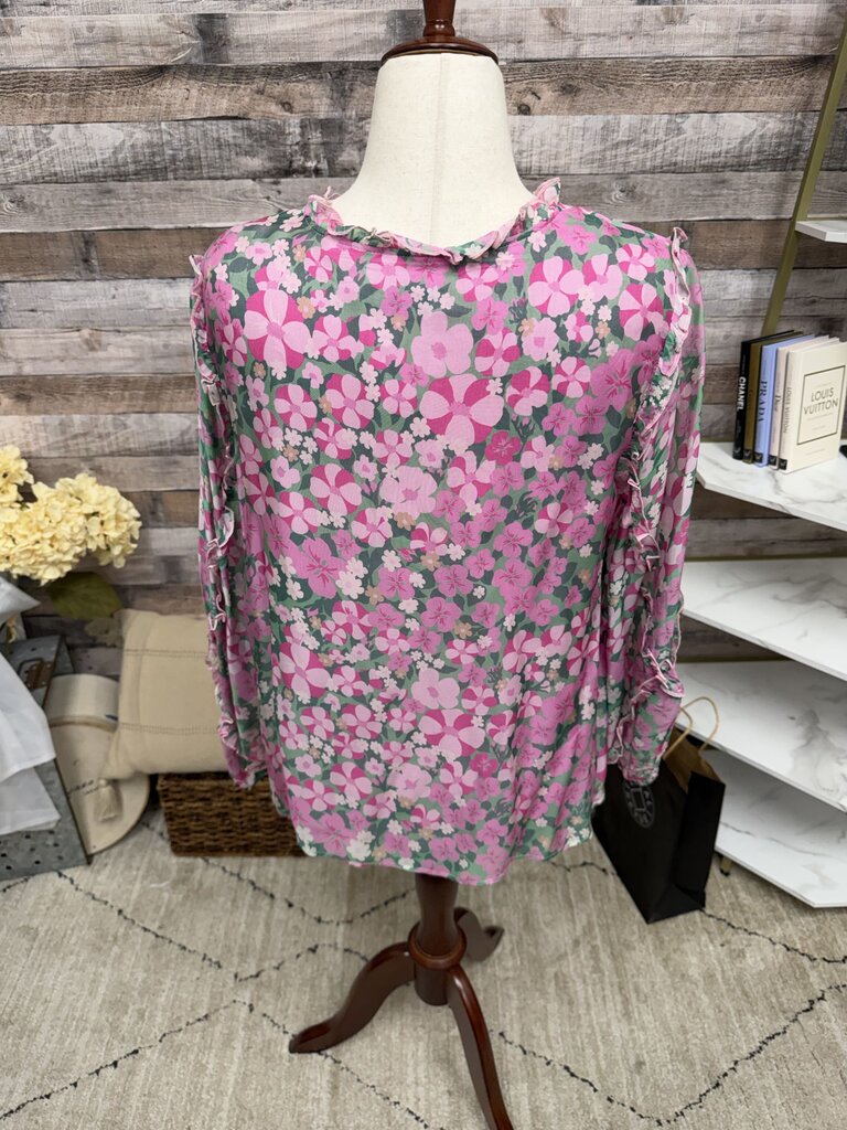 Vineyard Vines pink floral long sleeve blouse Vineyard Vines Pink XL women BLOUSES
