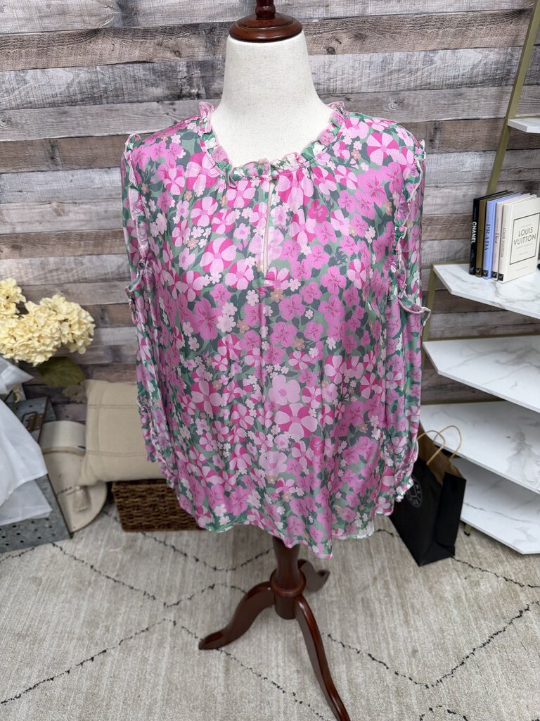 Vineyard Vines pink floral long sleeve blouse Vineyard Vines Pink XL women BLOUSES