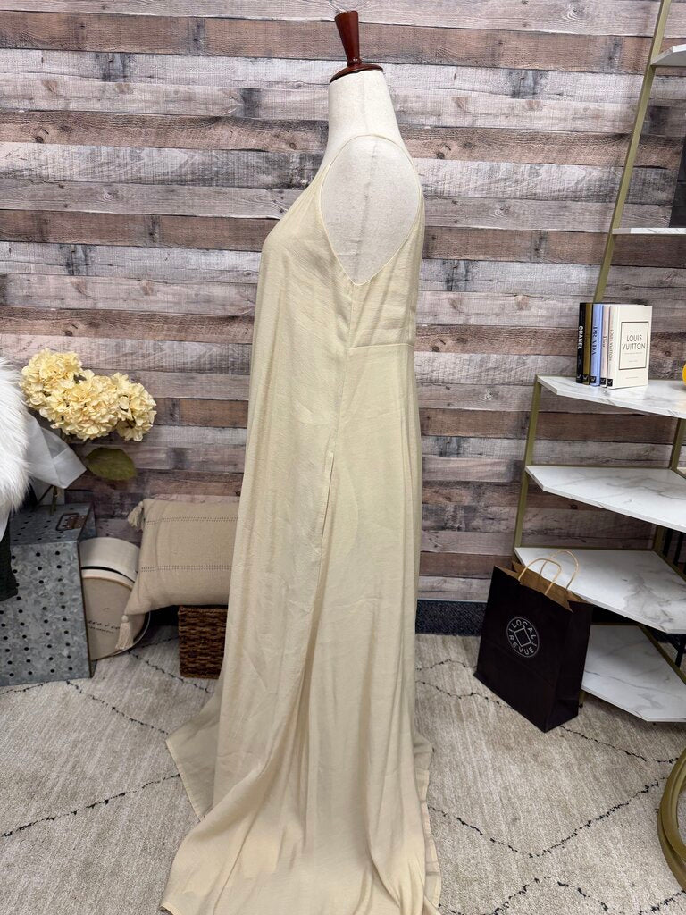 Commense NWT beige sleeveless v neck maxi dress COMMENSE beige XL women DRESSES