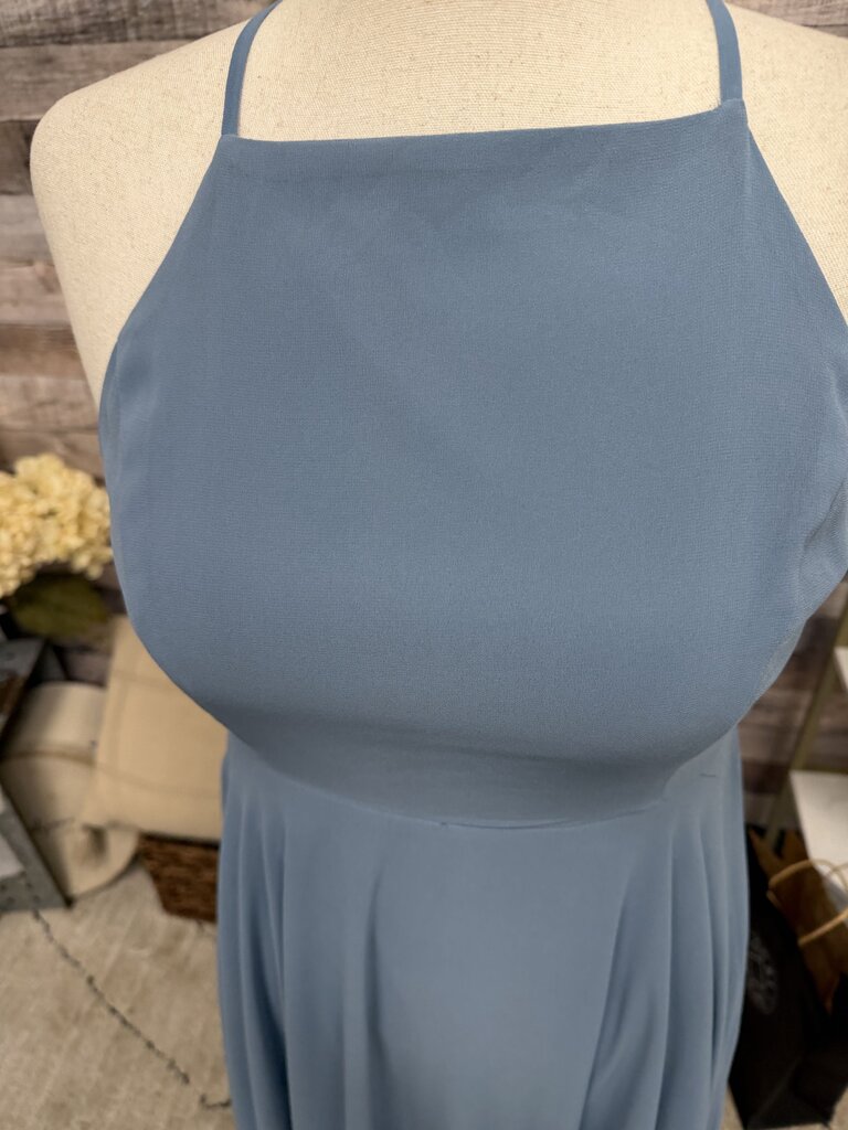 Lulus slate blue high neck cross back maxi dress Lulus blue M women DRESSES