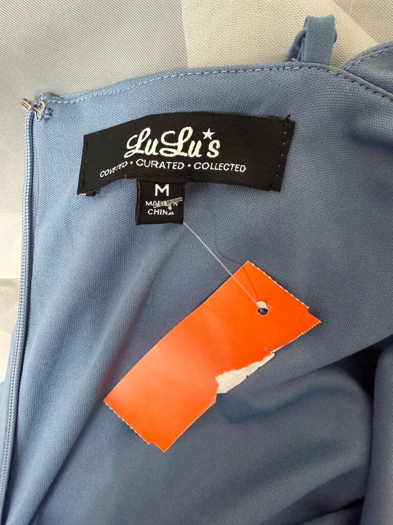 Lulus slate blue high neck cross back maxi dress Lulus blue M women DRESSES