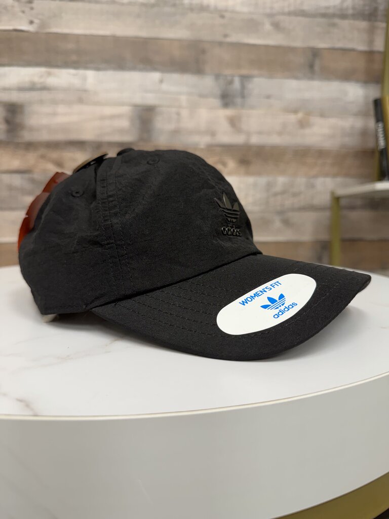 Adidas NWT black nylon baseball hat women's fit Adidas black OS women HATS