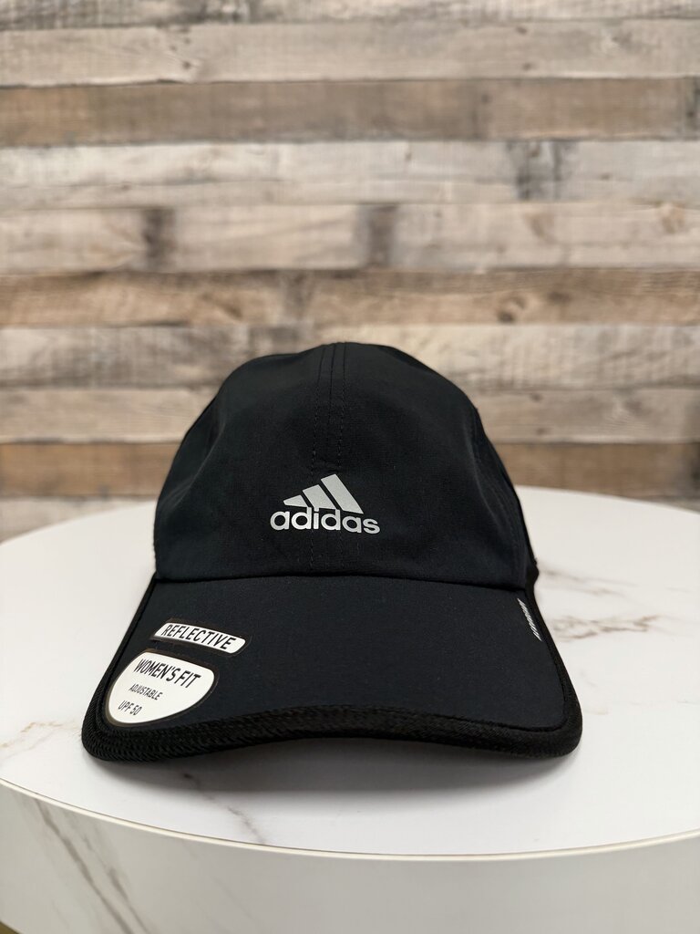 Adidas NWT black reflective aeroready baseball hat women's fit Adidas black OS women HATS