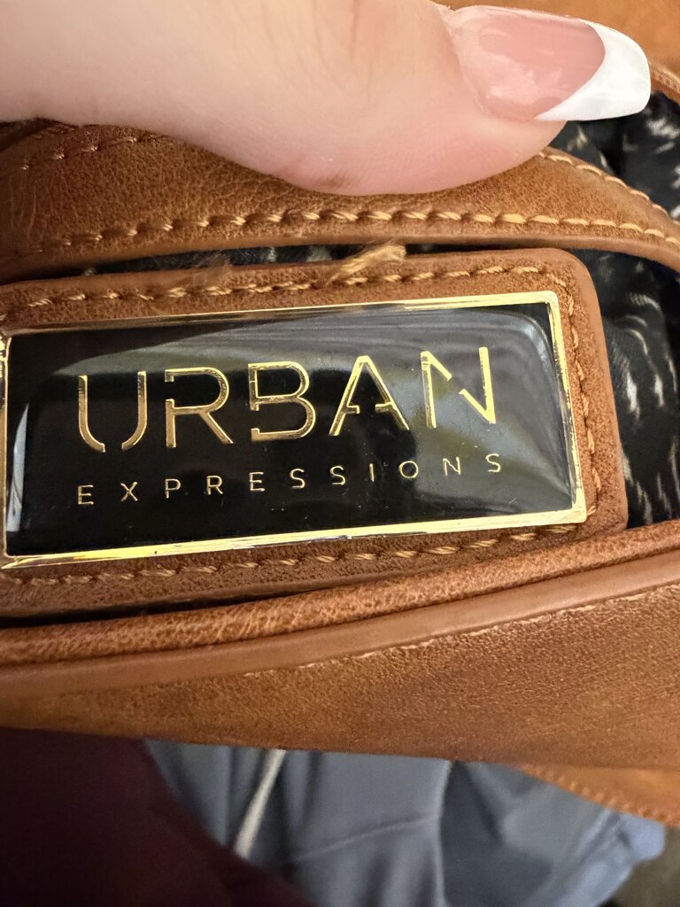 Urban Expressions brown leather crossbody saddle bag Urban Expressions brown OS BAGS