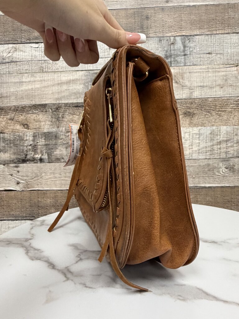 Urban Expressions brown leather crossbody saddle bag Urban Expressions brown OS BAGS