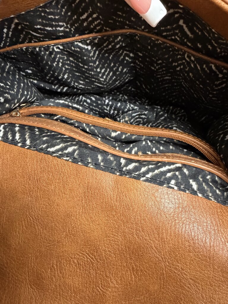 Urban Expressions brown leather crossbody saddle bag Urban Expressions brown OS BAGS