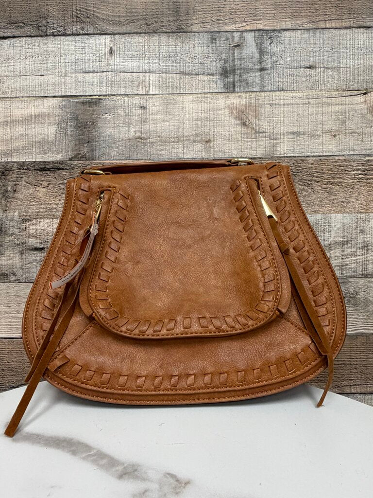 Urban Expressions brown leather crossbody saddle bag Urban Expressions brown OS BAGS