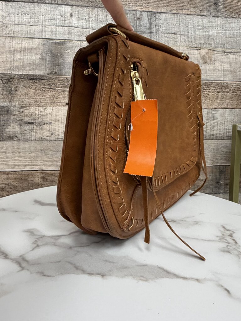 Urban Expressions brown leather crossbody saddle bag Urban Expressions brown OS BAGS
