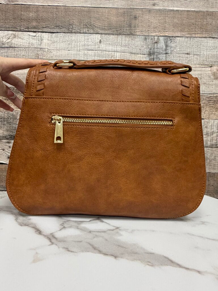 Urban Expressions brown leather crossbody saddle bag Urban Expressions brown OS BAGS