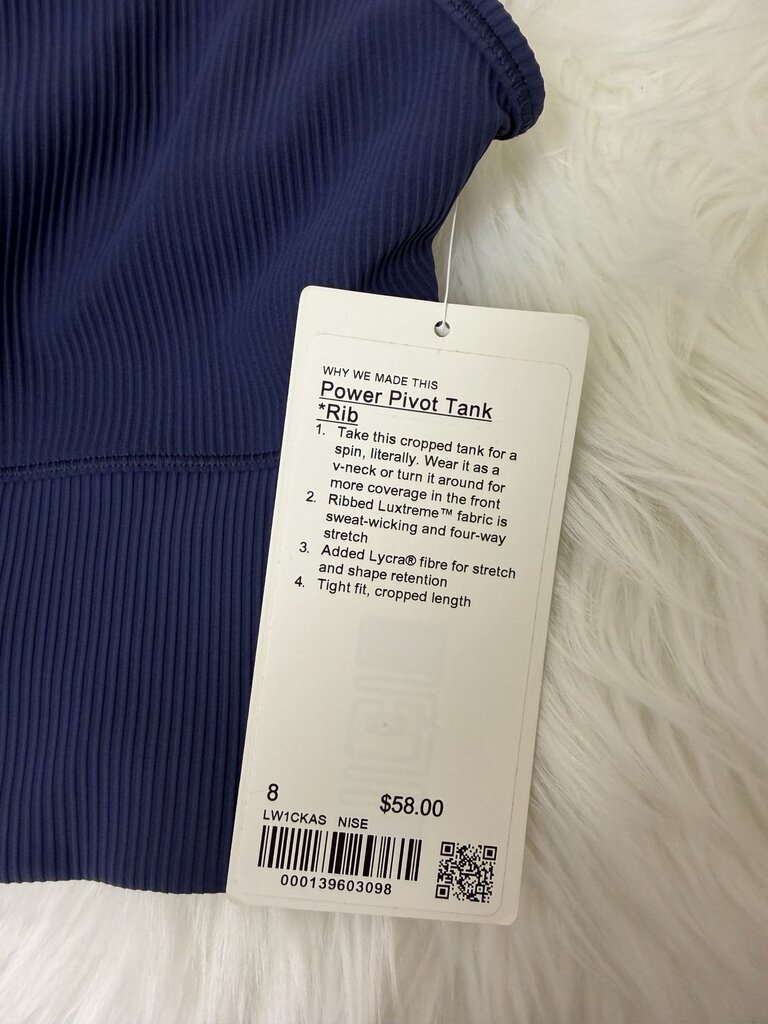 Lululemon NWT blue power pivot tank Lululemon blue 8 women TANK TEES