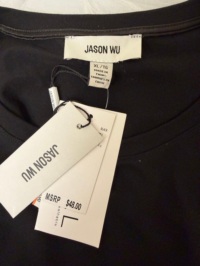 Jason Wu NWT black fitted tee w/ seam details Jason Wu Black XL women TOPS