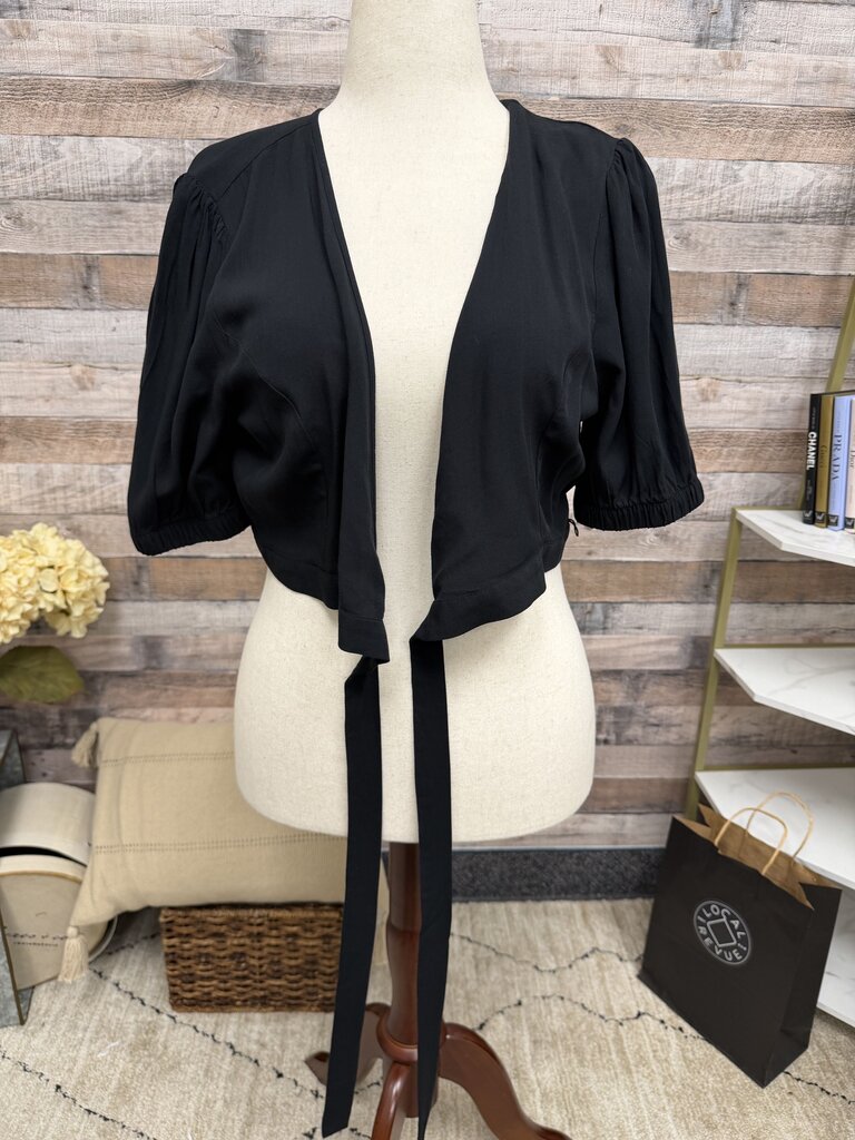 BCBGeneration black wrap tie crop top BCBGeneration Black L women TOPS