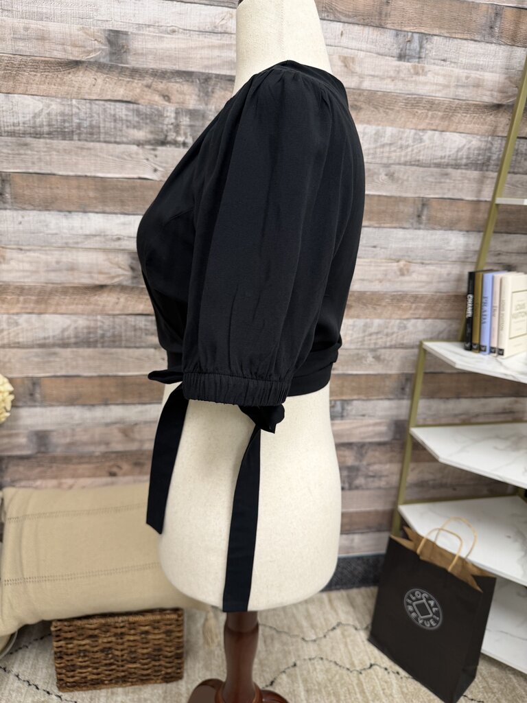BCBGeneration black wrap tie crop top BCBGeneration Black L women TOPS
