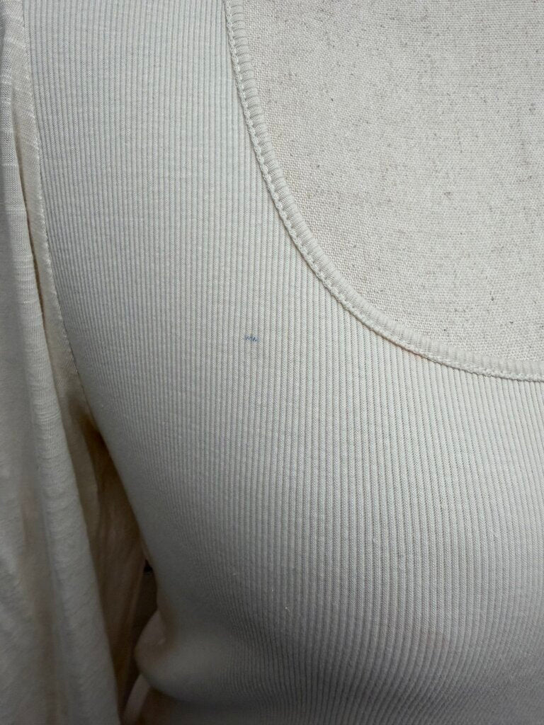 Sanctuary NWT ribbed cream top w/ 3/4 puff sleeve Sanctuary Cream XXL women TOPS