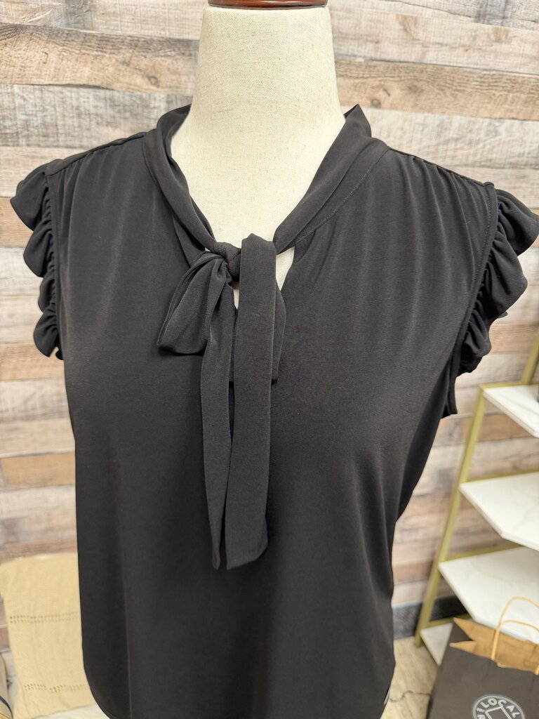 Calvin Klein black flutter sleeve front tie blouse Calvin Klein Black XL women BLOUSES