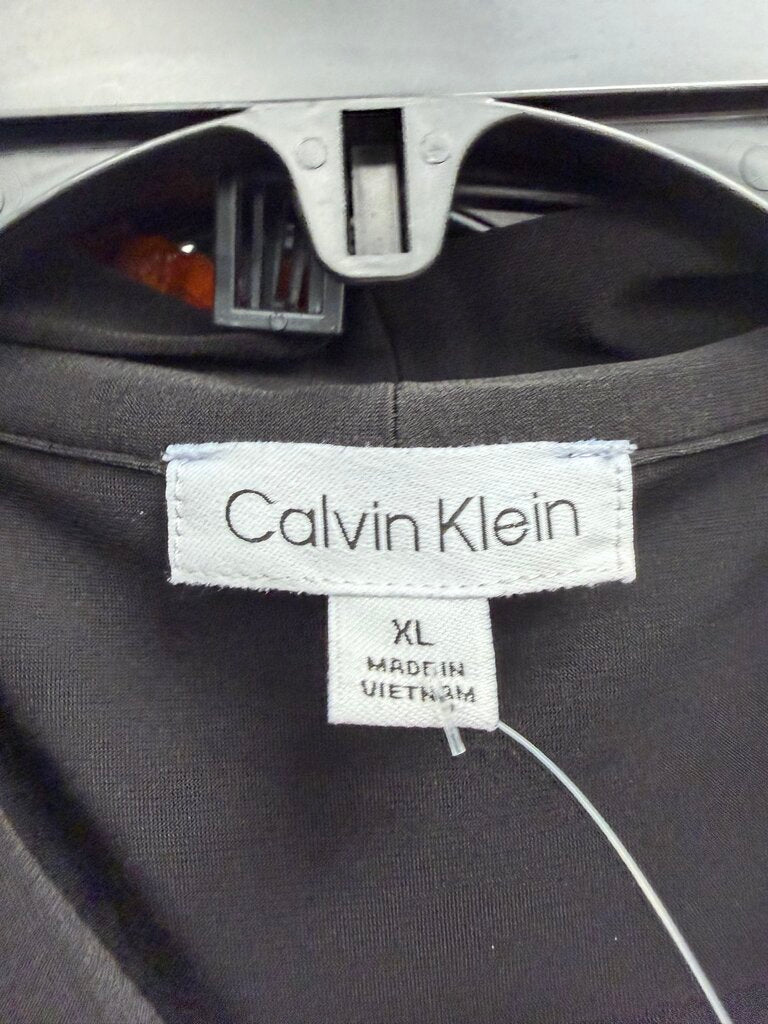 Calvin Klein black flutter sleeve front tie blouse Calvin Klein Black XL women BLOUSES