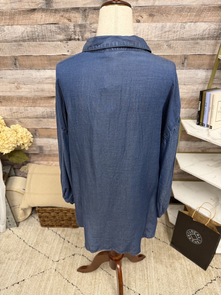 By Design NWT blue button up w/ puff sleeves By Design Blue M women TOPS