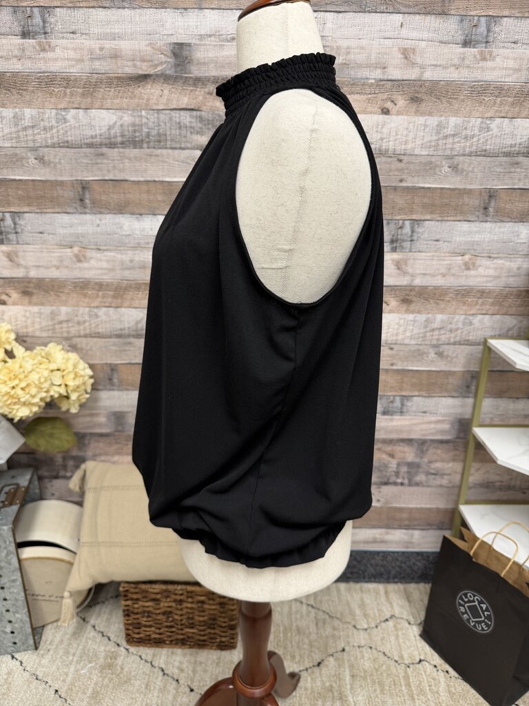 Adrianna Papell black sleeveless mock neck blouse Adrianna Papell Black XL women BLOUSES