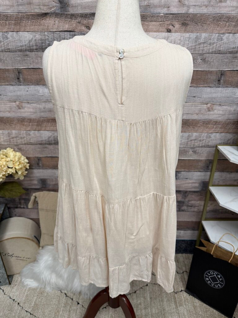 Staccato cream tiered sleeveless blouse Staccato Cream L women BLOUSES