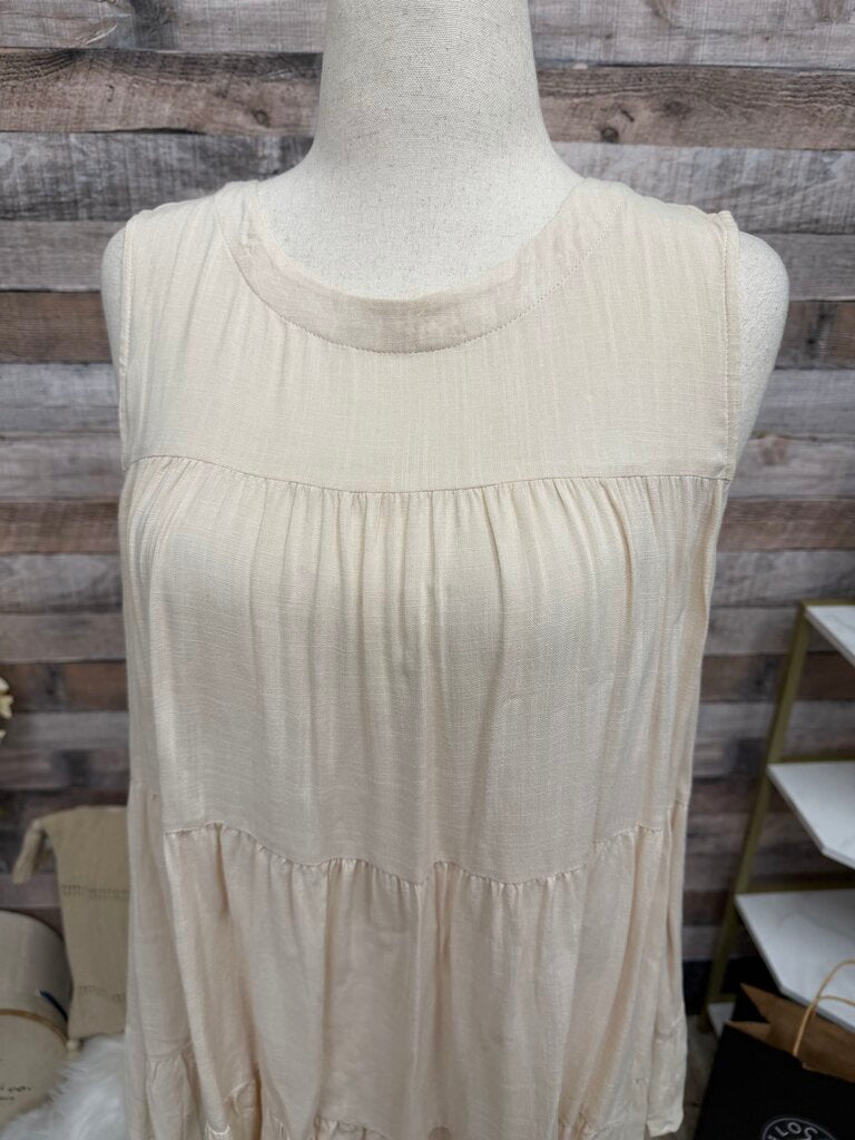 Staccato cream tiered sleeveless blouse Staccato Cream L women BLOUSES
