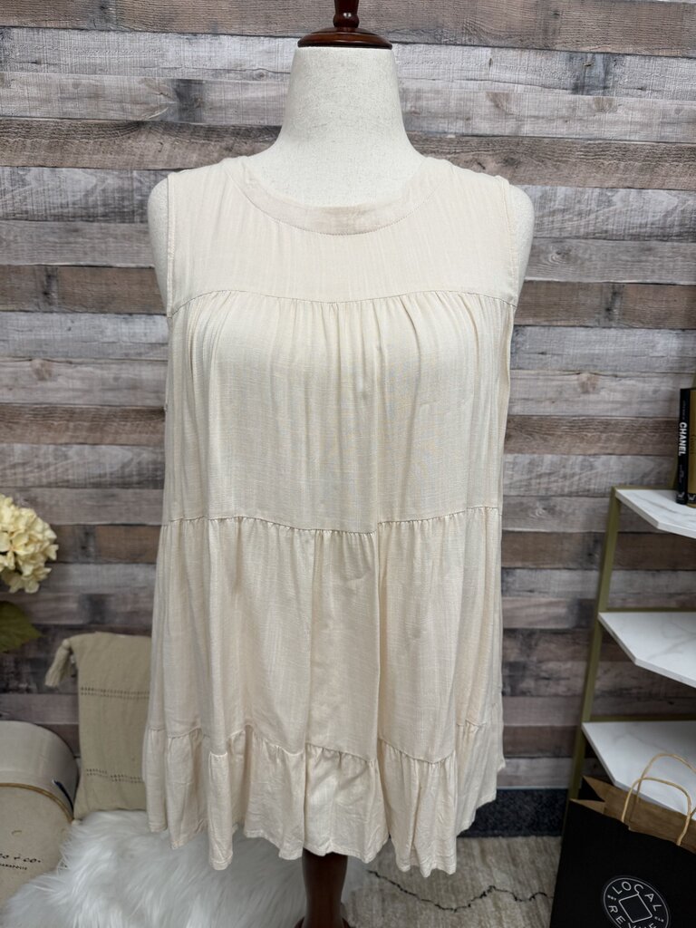 Staccato cream tiered sleeveless blouse Staccato Cream L women BLOUSES