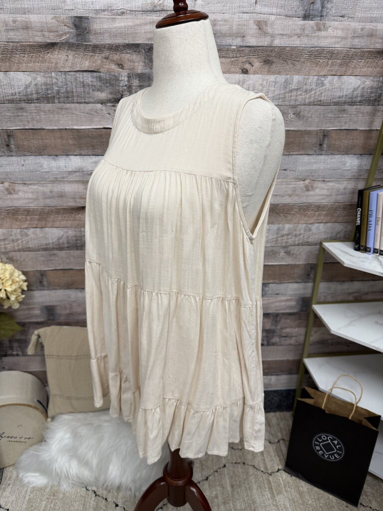Staccato cream tiered sleeveless blouse Staccato Cream L women BLOUSES