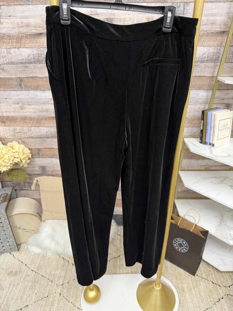 Sofia Jeans black velvet wide-leg pants Sofia Vergara Black 12 women PANTS