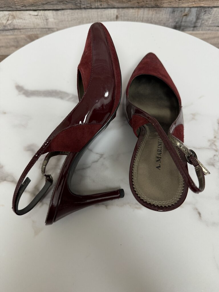 A. Marinelli red suede/leather slingback pumps A. Marinelli Red 7.5 women HEELS