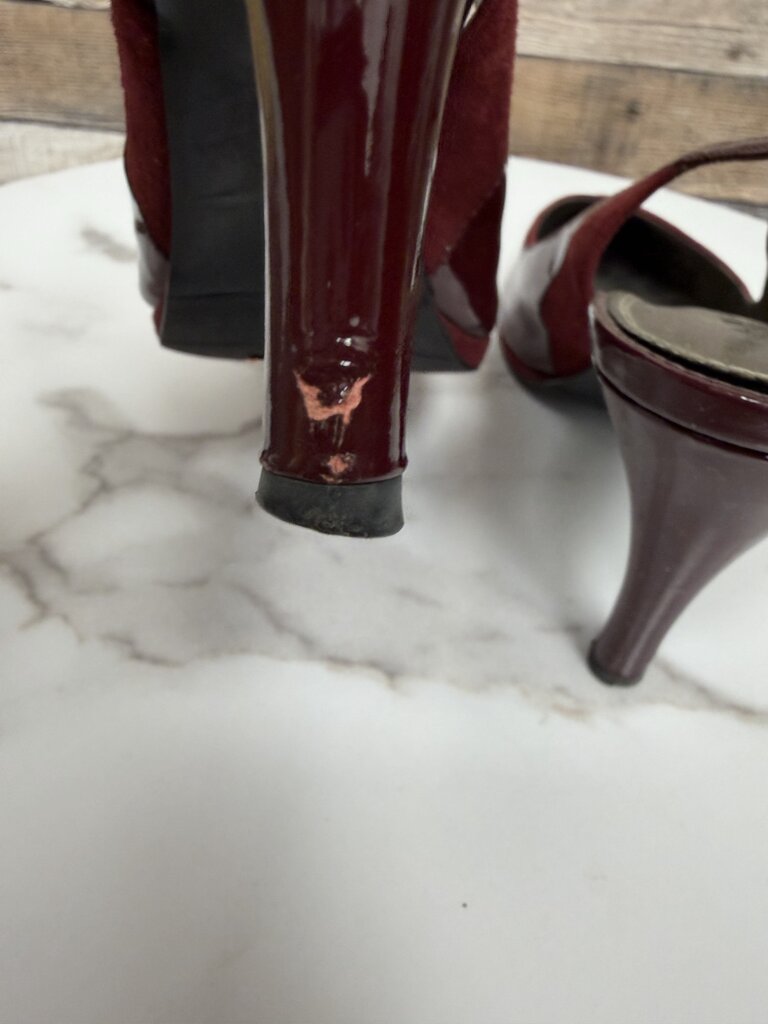 A. Marinelli red suede/leather slingback pumps A. Marinelli Red 7.5 women HEELS
